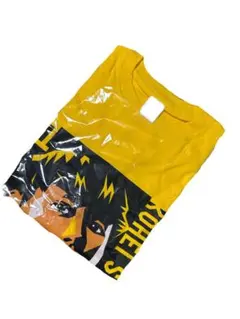 イエロー グラフィックプリント Tシャツ