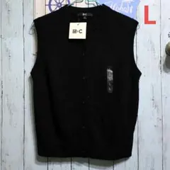 ユニクロc カシミヤクルーネックショートベスト ブラック l