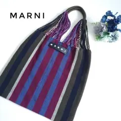 美品 ✨ MARNI MARKET ハンモックトートハンドバッグ ストライプのサムネイル