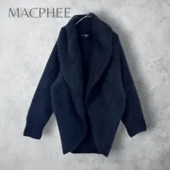 【MACPHEE】　ウール100% ニットカーディガン　秋冬　ブラック　シンプル