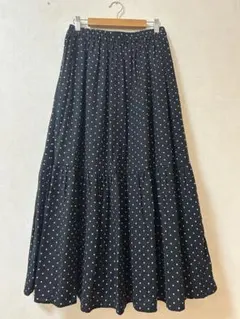 Samansa Mos2 ドットティアードロングスカート