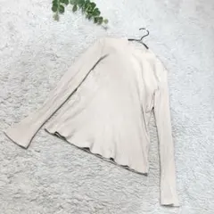 UNIQLO　リブハイネックロングスリーブＴ　グレー　Ｍ 長袖