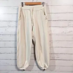 ユニクロ　レディース　モコモコ　M　ホワイト系　ウエスト紐　裾ゴム　ゆったり