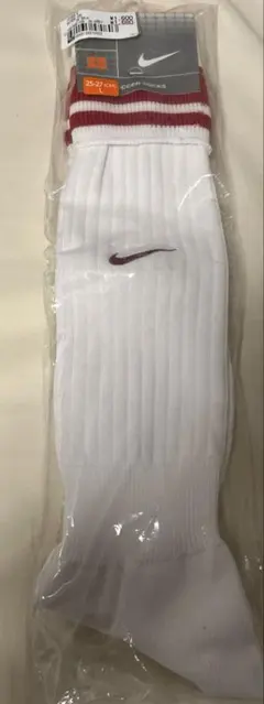 ナイキ サッカーソックス　L(25〜27)サイズ　白×赤