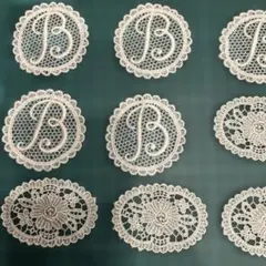 綿ケミカルレース　レーヨンケミカルモチーフ　12枚セット　オフホワイト