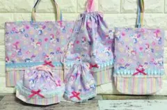 ユニコーン　ハンドメイド　レッスンバッグ　女の子　入学　入園　セット　上履き