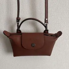 《LONGCHAMP》ショルダーバッグ ル プリアージュ レザーXS /オレンジ