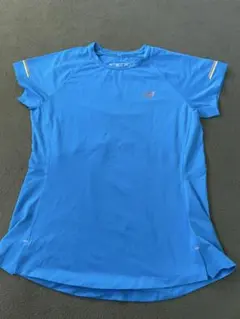 New Balance 半袖 ランニングトップス濃水色