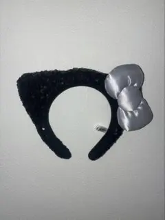 猫耳カチューシャ シルバーリボン