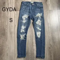 GYDA ダメージスキニーデニムパンツ Sサイズ インディゴ
