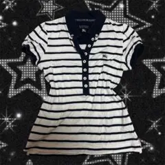 BURBERRY BLUE LABEL ボーダー ポロシャツ ホースロゴ y2k