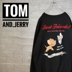トムとジェリーTOMandJERRY　古着スウェットトレーナー黒M