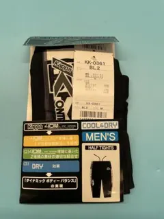 未使用保管品メンズKAPPAスポーツハーフタイツCooL&Dry黒Mのサムネイル
