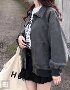 ジップアップデニムブルゾン