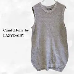 ベスト『LazyDaisy』【S〜M】グレー　ニット　ノースリーブ　無地　秋冬