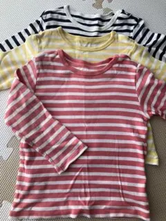 ストライプTシャツセット（ピンク・黄・ネイビー）
