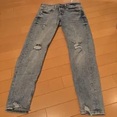 ZARAライトブルーダメージデニムパンツ USA31