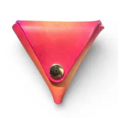 三角コインケース　本革　手染め　小物入れ　小銭入れ