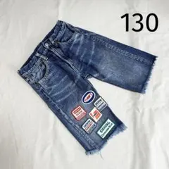 デニムアンドダンガリー☆ワッペン付きデニムハーフパンツ　130 FITH