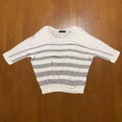即決500円！ビッグシルエット！グリーンレーベルリラクシング 薄手五分丈セーター