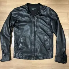 CIAO PANIC 羊革 ノーカラー レザーシングルライダースジャケット