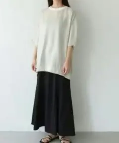 新品◇vingtrois 控えめな光沢感がキレイ見えするオーバーサイズTシャツのサムネイル