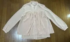 7 days life styling シアー素材 長袖ブラウス ピンクのサムネイル