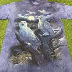 THE MOUNTAIN フクロウ Tシャツ Mサイズ 紫　半袖　新品のサムネイル