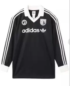 adidasブラック長袖シャツ