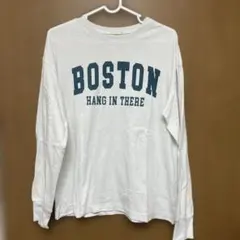 GU BOSTON ロゴプリント 長袖Tシャツ ホワイトのサムネイル