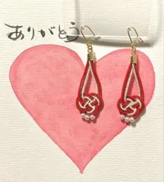 ハンドメイド 水引ピアス