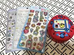 ボンボンドロップシール 等3枚、サンリオミニ、たまごっちチョコ缶