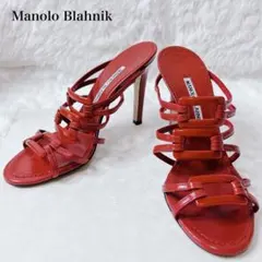 Manolo Blahnik マロノブラニク　ミュール　ヒール　レッド　24.5のサムネイル