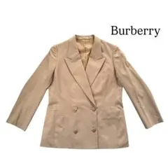 Burberry ダブル サマージャケット 銀ボタン グレー シルク モヘア 