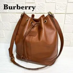 ✨美品✨☘️Burberry☘️✨巾着ショルダー✨ノバチェック✨シャドーホース✨本革