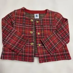 PETIT BATEAU チェック柄カーディガン 18m/81cm