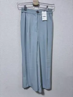 新品　COHINA サイドベンツカラー　スラックス　パンツ　ライトブルー