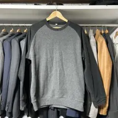 グレー ラグランスリーブ トレーナー Lサイズ　ユニクロ