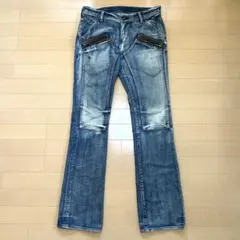【MICHEL KLEIN HOMME】00s 牛革 デニムパンツ ストレートのサムネイル