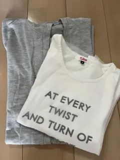 PINK-latte フード付ロングカーディガンとTシャツ　(M/165)