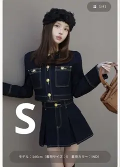 Darich ダーリッチ DDボタンノーカラーデニムジャケット S インディゴ