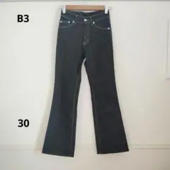 B3 ビースリー ダークデニムパンツ フレアジーンズハートポケット