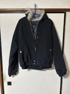 ファー付きフード 黒 ファージャケット