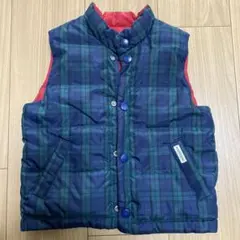 ミキハウス　ベスト（ レッド＆チェック柄のリバーシブル）