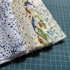 h08 リバティ訳ありはぎれ4枚セット 接着芯つきハギレ