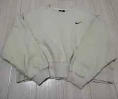 美品 ナイキ クロップド スウェット トレーナー L ベージュ NIKE