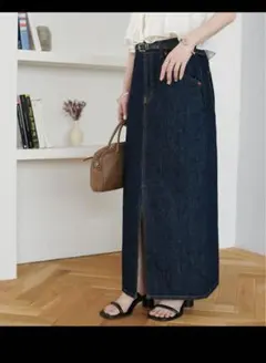 ディスコート　USコットンデニム　ナロースカート　Ｌサイズ　ネイビー