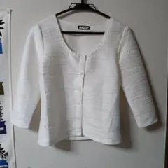 ANAP ホワイト 七分袖カーディガン