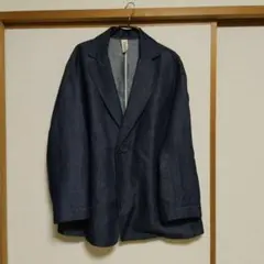 ダークブルー デニムジャケット シングルボタン
