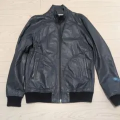 黒羊革レザージャケット ジップアップ PLST プラステ